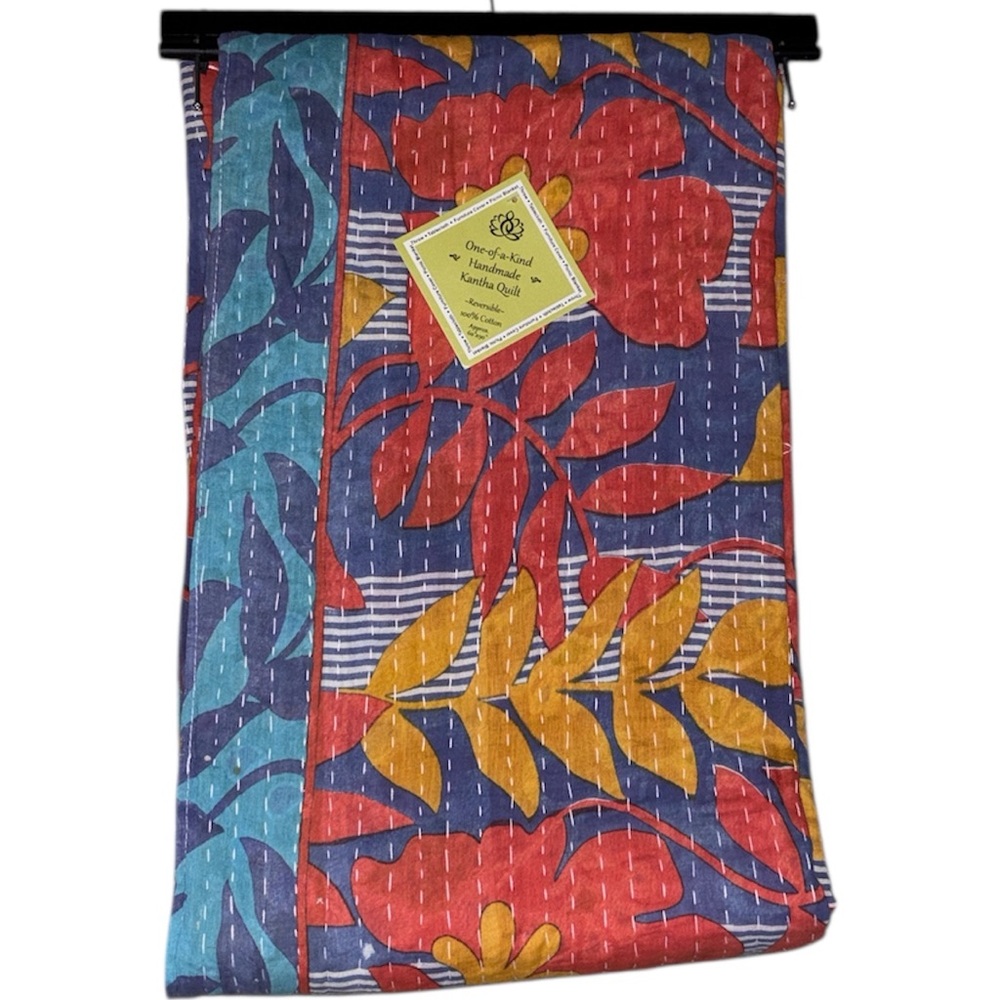 NEW Kantha quilt oversized 60x90”